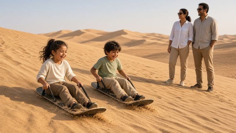 Sandboarding near Dubai